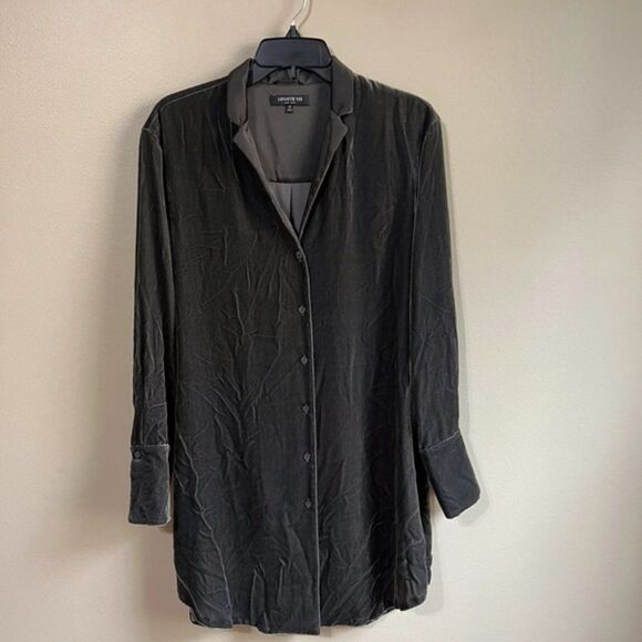 Lafayette 148 new york medium velvet grey dress - Picture 1 of 6